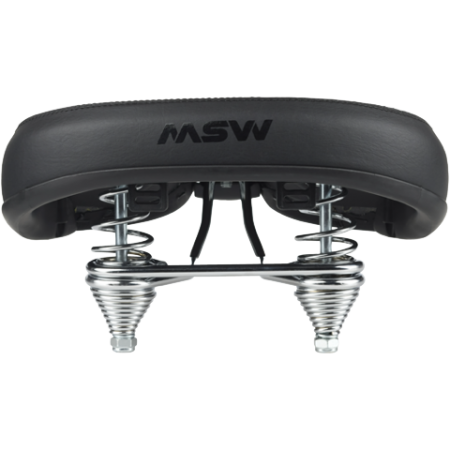MSW Cruiser Saddle with Springs - Black - Back of saddle view